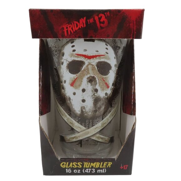 Friday the 13th Jason Voorhees 16oz Drinking Glass Tumbler NEW Horror Halloween - Picture 1 of 7